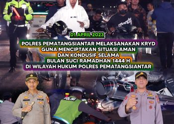 Kapolres Pematangsiantar AKBP Fernando SH S.I.K, memimpin pelaksanaan operasi Razia Penyakit Masyarakat (Pekat) Toba tahun 2023 di Jalan Merdeka, Kelurahan Proklamasi, Kecamatan Siantar Barat, Kota Pematangsiantar, Sabtu (01/04/2023)