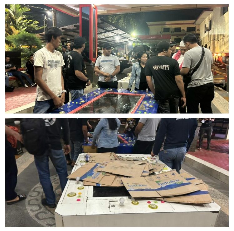 GEREBEK: Satgas Tindak Ops Pekat Toba 2023 Polda Sumut gerebek arena judi tembak ikan di Jalan Bunga Panama 1 Ladang Bambu Kecamatan Medan Tuntungan dan di sebuah warung Jalan Bunga Tanjung Dusun III Desa Marindal II Kecamatan Patumbak, Sabtu (1/4/2023). (Foto Dok/ Polda Sumut)