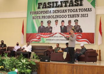 Kapolres Probolinggo Kota AKBP Wadi Sa’bani S.H., S.I.K., menghadiri Kegiatan Fasilitasi Forum Kordinasi Pimpinan Daerah dengan Tokoh Agama dan Tokoh Masyarakat
