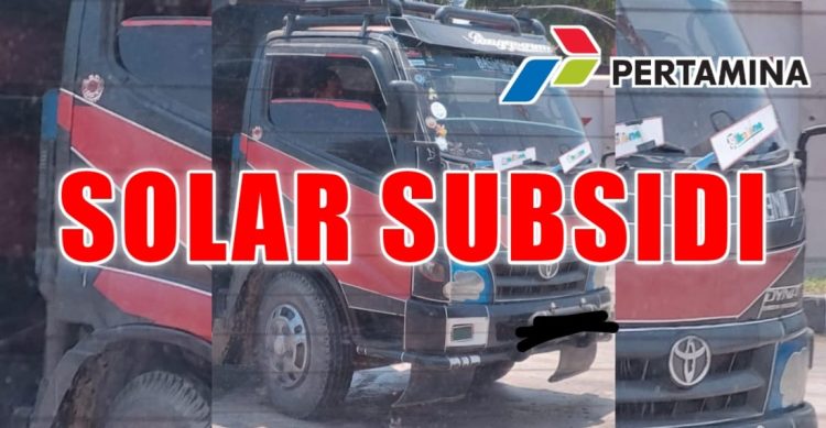 Foto Diduga salah satu truk penimbun solar subsidi di Labuhanbatu (foto : Mitrapolri.com)