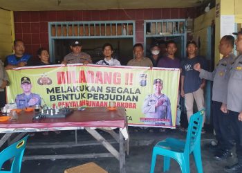 AKP Sukanto Berutu, SH melakukan himbauan kepada masyarakat dan pemilik kedai untuk tidak melakukan apapun jenis dari praktek perjudian, Rabu (12/4/2023)