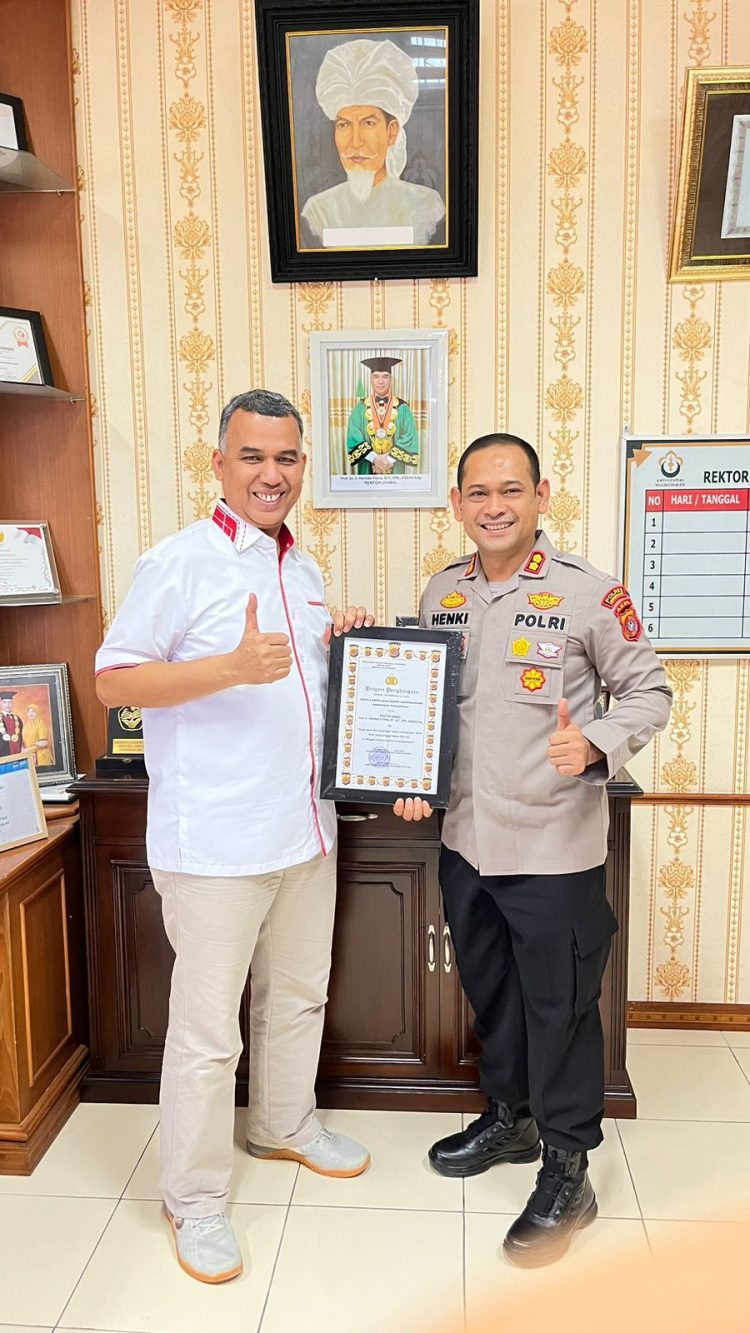Kapolres Lhokseumawe, AKBP Henki Ismanto S,I.K melakukan kunjungan silaturahmi dengan Rektor Universitas Malikussaleh (Unimal)
