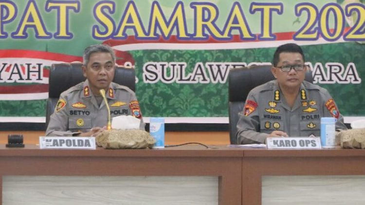 Kapolda Sulawesi Utara Irjen Pol Setyo Budiyanto membuka latihan praoperasi kepolisian (Latpraops) terpusat Ketupat Samrat 2023