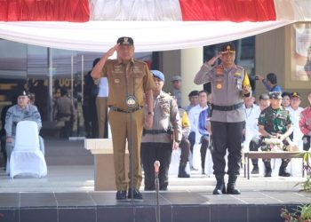 Apel dipimpin oleh Gubernur Sulut Olly Dondokambey, pada Senin (17/4) pagi, di lapangan Mapolda Sulut