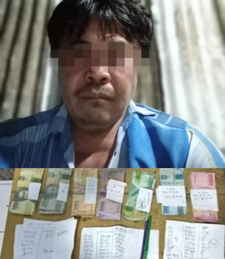 Foto Diduga Bandar Togel Nahuum Silabaan (atas) dan Ilustrasi Foto Praktek Perjudian Togel (bawah)
