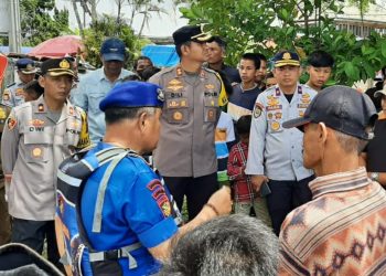 Personel gabungan berasal dari Polres OKI, TNI, Dinas Perhubungan, Satpol PP, dan Dinas Kesehatan mengintensifkan pengamanan