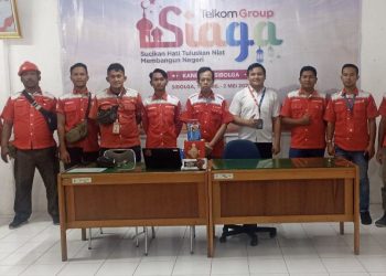 GM Witel Sumut HB Handoko bersama para Senior Leader ikuti rangkaian Posko TelkomGroup Siaga RAFI (Ramadhan Idul-Fitri) 2023 di lokasi Posko Gedung Balei Merah Putih Pematangsiantar