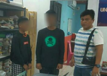 Tim Resmob Polres Bitung mengamankan 2 pemuda Bitung yang diduga telah melakukan penganiayaan terhadap Farid Suleman, yang terjadi di kompleks Perum Rizky, Kelurahan Girian Permai