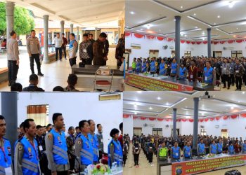 Kapolres Labuhanbatu AKBP James H. Hutajulu, SIK., SH., MH., MIK sampaikan beberapa arahan kepada para Casis (calon siswa), Sabtu (29/04/2023)