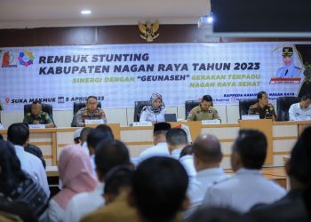 Pemerintah Kabupaten (Pemkab) Nagan Raya melalui Badan Perencanaan Pembangunan Daerah (Bappeda) menggelar Rembuk Stunting Tingkat Kabupaten Tahun 2023, di Aula Bappeda, Kompleks Perkantoran Suka Makmue