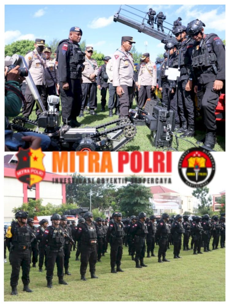 Polda NTT melakukan apel gelar pasukan operasi Komodo Turangga dalam rangka pergeseran pasukan pengamanan ASEAN Summit ke-42 tahun 2023 di Mapolda NTT