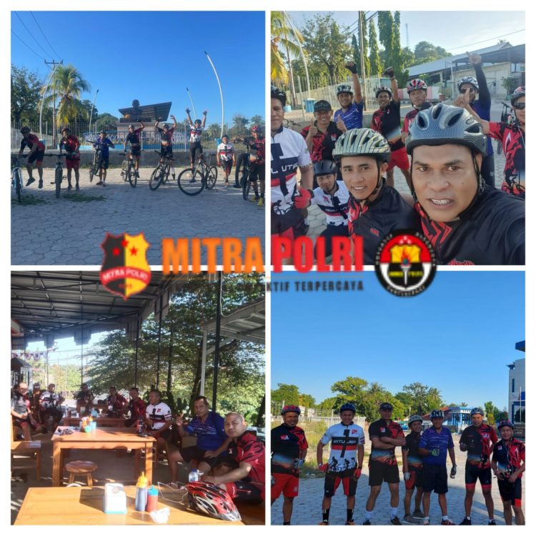 Kegiatan gowes bareng RICC-Rote (Rote Island Cycling Community) Polsek Lobalain