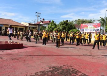 Polres Dairi gelar olahraga bersama, Selasa Pagi (02-05-2023), di Halaman Polres Dairi