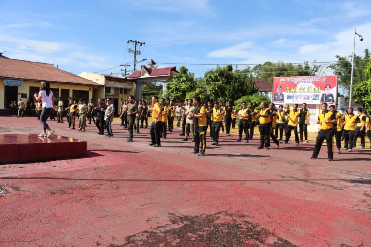Polres Dairi gelar olahraga bersama, Selasa Pagi (02-05-2023), di Halaman Polres Dairi