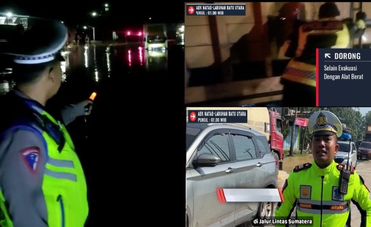 Banjir yang melanda Jalinsum Kel. Bandar Durian Kec. Aek Natas Kab. Labuhanbatu Km. 253-254 Medan-Rantauprapat pada hari Rabu malam (03/05/ 2023)