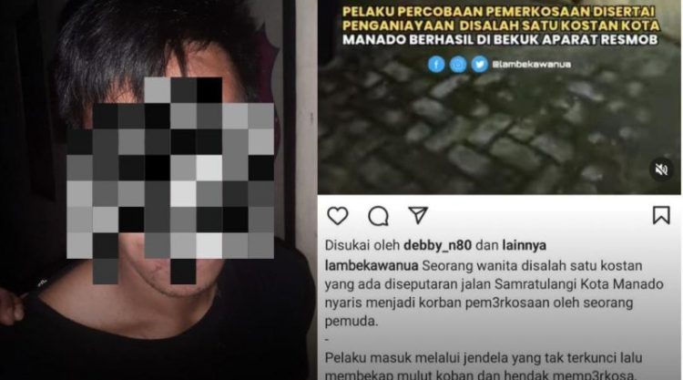 Polisi menangkap pria berinisial AS (21) terkait kasus dugaan tindak pidana percobaan pemerkosaan terhadap seorang mahasiswa di Kota Manado