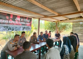 Polres Bangka Barat gelar Jumat Curhat dengan warga di kantin Polres Bangka Barat dengan tema patroli Sat Samapta