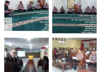 Personil Polres Dairi melaksanakan kegiatan Binrohtal (Bimbingan Rohani dan Mental). Pada setiap hari Kamis 11-05-2023