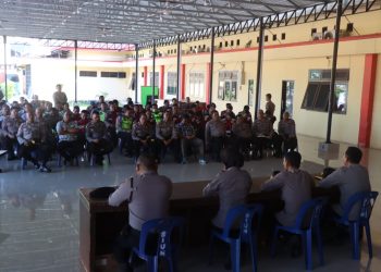 Personel Polresta Deliserdang mengikuti pelatihan Polisi RW/Deliserdang di Aula Terbuka Polresta Deliserdang, Kamis (11/05/23). (Foto Dok/ Polresta DS)