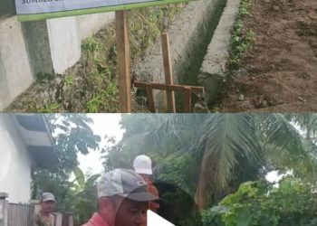 Pembangun parit pasangan di Huta III Sidoarjo, Nagori Maligas Tongah, Kecamatan Tanah Jawa, Kabupaten Simalungun yang bersumber dari Dana Desa (DD) Tahun anggaran 2023