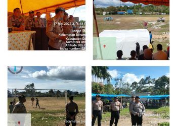 Polres Dairi lakukan Pengamanan Sepak Bola Pasi Cup ke XXX (30) yang berlokasi di Desa Pasi Kecamatan Berampu Kabupaten Dairi. Rabu 17-05-2023.