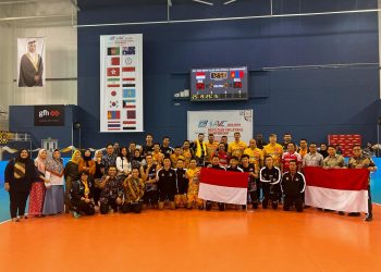 Jakarta Bhayangkara Presisi kembali meraih kemenangan telak atas Mongolia, Bayankhongor VC, pada laga babak 8 besar voli AVC Men's Club 2023 di Bahrain, Kamis (18/5/2023)