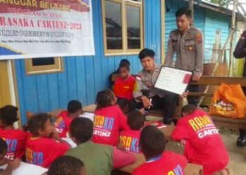 Sebanyak 16 anak binaan dengan semangat menyambut kesempatan belajar di bawah bimbingan personel Satgas Binmas Ops Rasaka Cartenz 2023