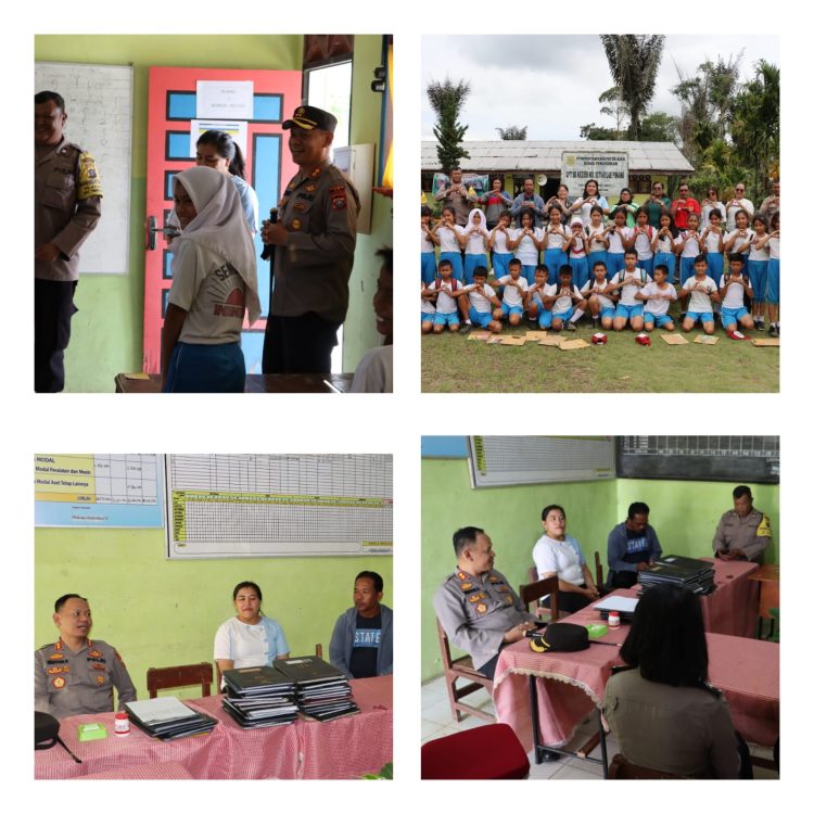 Kapolres Dairi AKBP Wahyudi Rahman, SH, SIK,MM bersama Personil Bhabinkamtibmas Polres Dairi mengelar kegiatan Goes To School dalam Program Jum’at Curhat