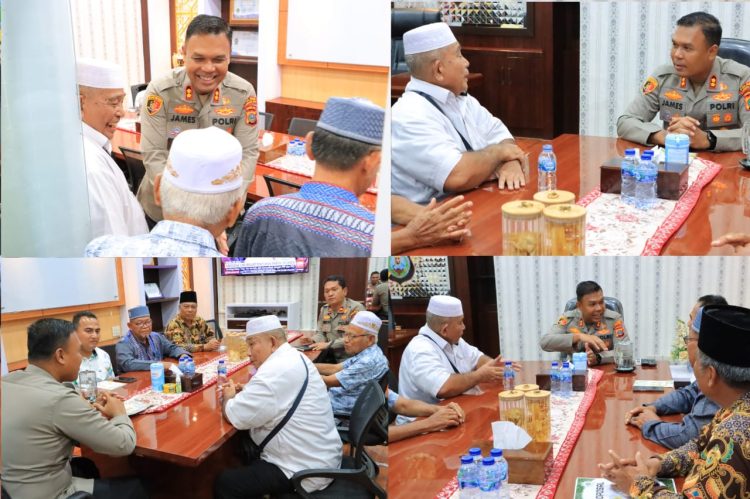 Kapolres Labuhanbatu AKBP James H. Hutajulu, SIK., SH., MH., MIK melaksanakan silaturahmi dengan Ketua Muhammadiyah Kab. Labuhanbatu, Jumat (19/05/2023)