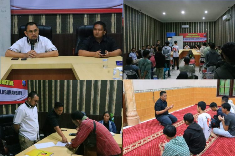 Kegiatan mediasi dan pembinaan terhadap anak yang melakukan tawuran berlangsung di Mako Polres labuhanbatu