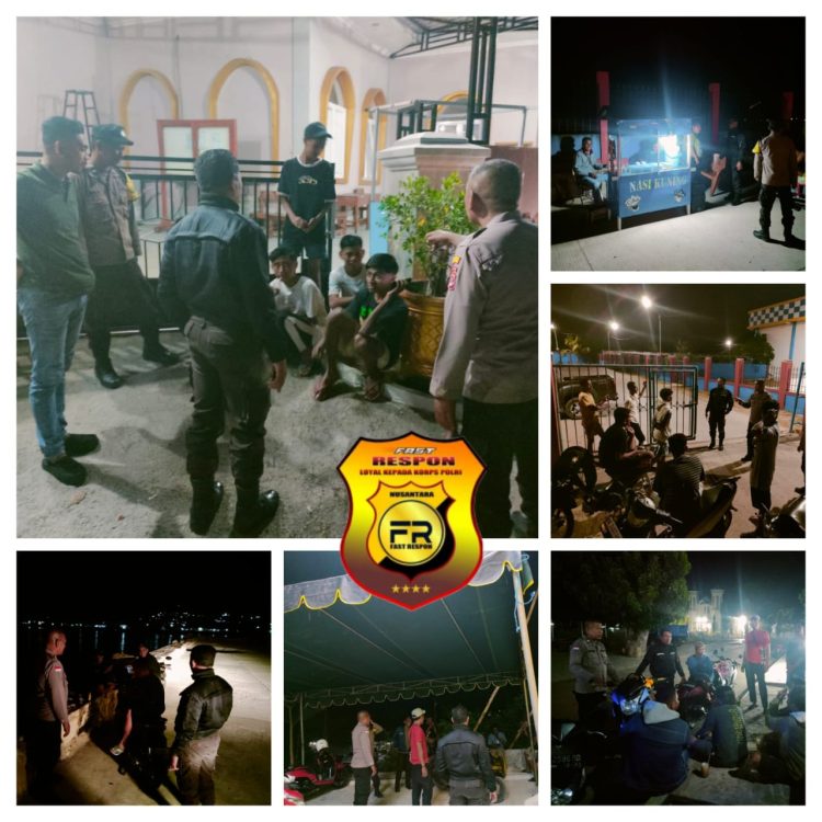 Personil DOBRAK Polsek Lobalain melakukan patroli malam dengan Rute Pelabuhan Ba'a, Pertokoan Ba'a, Kelurahan Metina, Tondao, Blok M, Pertigaan Utomo, Perkantoran, Desa Sanggoen, Desa Persiapan Ne'e Rumah Jabatan Bupati, Desa Holoama Pertamina Sanggoen, Kelurahan Mokdale dan Kelurahan Namodale
