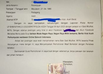 Surat Permohonan Maaf
