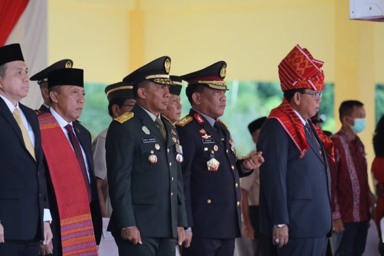 Kapolda Sumut Irjen Pol RZ Panca Putra Simanjuntak menghadiri upacara Peringatan Hari Lahir Pancasila Provinsi Sumatera Utara, Kamis (1/6/2023) di Lapangan Astaka Medan. (Foto Dok/ Polda Sumut)