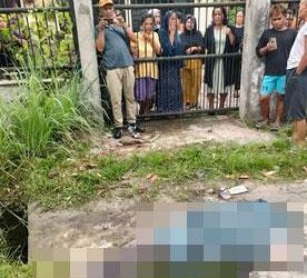 Monica Vina Dwira (24) tewas terjatuh ke parit di Jalan Avros, Kecamatan Medan Kota, Jumat (2/6). (Foto Dok/ Polsek Medan Kota)