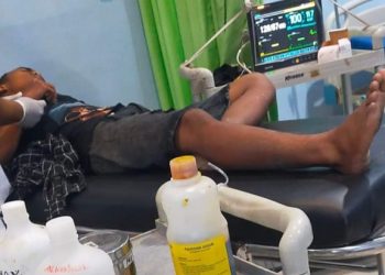 Andre Pratama (17) dirawat di RS Patar Asih usai diserang geng motor, Minggu dini hari (4/6/2023) sekira pukul 01.00 WIB. (Foto Dok/ Polsek Pantailabu)