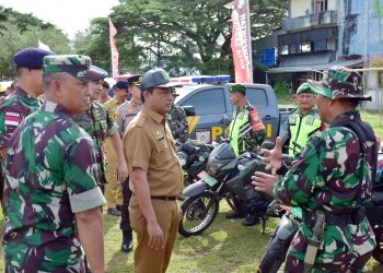 Kodim 0112 Sabang bersama Pemerintah Kota Sabang, TNI Polri, unsur Forkopimda dan elemen masyarakat lainnya, melaksanakan apel gelar pasukan latihan penanggulangan bencana alam secara terintegrasi tahun 2023.