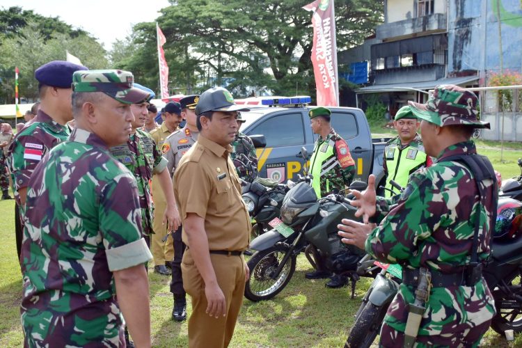 Kodim 0112 Sabang bersama Pemerintah Kota Sabang, TNI Polri, unsur Forkopimda dan elemen masyarakat lainnya, melaksanakan apel gelar pasukan latihan penanggulangan bencana alam secara terintegrasi tahun 2023.
