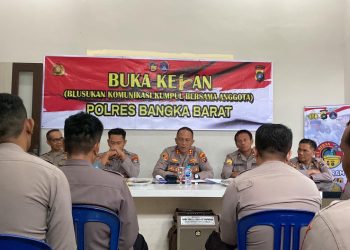Kapolres Bangka Barat AKBP Catur Prasetiyo SIK, melaksanakan program bernama Kegiatan BuKa Keran (Blusukan Komunikasi Kumpul Bersama Anggota) Polres Bangka Barat, pada Selasa (06/06/2023)
