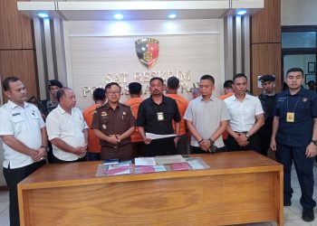 Kasat Reskrim Polres Nagan Raya AKP Machfud, SH, MM dalam konferensi pers nya Rabu (07/06/23)