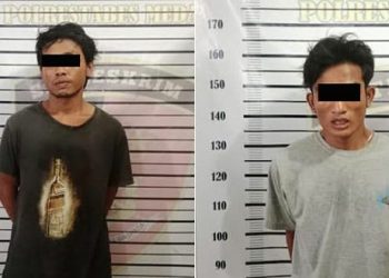 Dua pencuri, Doni (20) dan Boby (23) warga Jalan Kongsi diamankan ke Mapolsek Patumbak, Jumat (9/6/2023). (Foto Dok/ Polsek Patumbak)