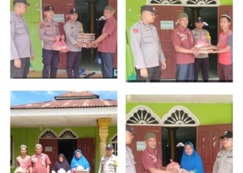 Jajaran personel Polsek Parongil Dairi melakukan giat bakti sosial (Baksos) ke Pengurus Jemaat Masjid AR-RAHNAN yang diterima langsung Oleh Pengurus Masjid AR-RAHNAN Bapa SUPRIADI. Sabtu, (17/6/2023).