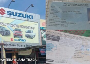 PT. Sejahtera Buana Trada dealer Suzuki Ujung Batu - Riau (foto kiri) - KTP Konsumen (kanan atas) - STNK Mobil Konsumen (kanan bawah) foto : Dok/Mitrapolri.com
