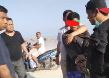 Peaku berinisial RYI alias HM (28 Tahun) seorang Pedagang yang beralamat di Desa Suka Baru Kec. Bunga Mayang Kab. OKU Timur yang sedang berada di pesisir pantai di Dusun penganak Desa Air gantang Kec. Parit tiga Kab Bangka Barat.