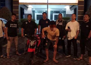 Tim Alpha Resmob On The (ROTR) Polresta Manado dimpin Kanit Resmob Ipda Maria Rurupandang mengamankan pelaku pencurian kendaraan bermotor