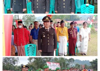 Personel Polres Toraja Utara mengikuti Upacara Bendera peringati Hari Pahlawan Nasional Pongtiku ke 21 yang berlangsung di Lapangan Pahlawan Pongtiku, Pangala’ Kec. Rindingallo Kab. Toraja Utara, Senin (10/07/2023).