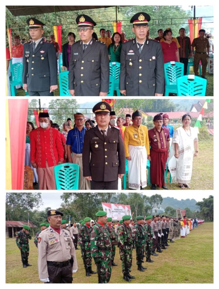 Personel Polres Toraja Utara mengikuti Upacara Bendera peringati Hari Pahlawan Nasional Pongtiku ke 21 yang berlangsung di Lapangan Pahlawan Pongtiku, Pangala’ Kec. Rindingallo Kab. Toraja Utara, Senin (10/07/2023).