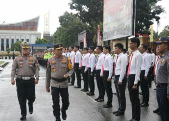 Apel Gelar Pasukan Operasi Patuh Menumbing Tahun 2023 yang berlangsung di di Lapangan Upacara Mapolda Kep. Babel, Senin (10/07/2023), Pagi