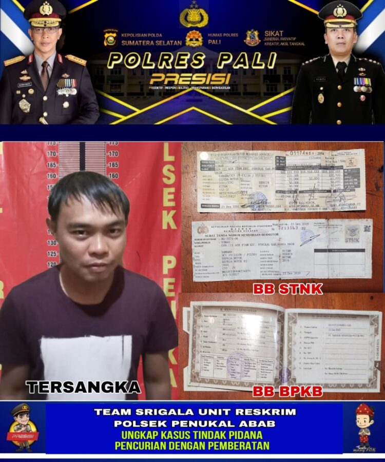 Pelaku Carles Antonion (34) warga asal Dusun IV Desa Air Itam Kecamatan Penukal, Kabupaten PALI ini ditangkap Tim Srigala Unit Reskrim Polsek Penukal Abab di Desa Payuputat, kecamatan Prabumulih Barat, kota Prabumulih Sumsel.