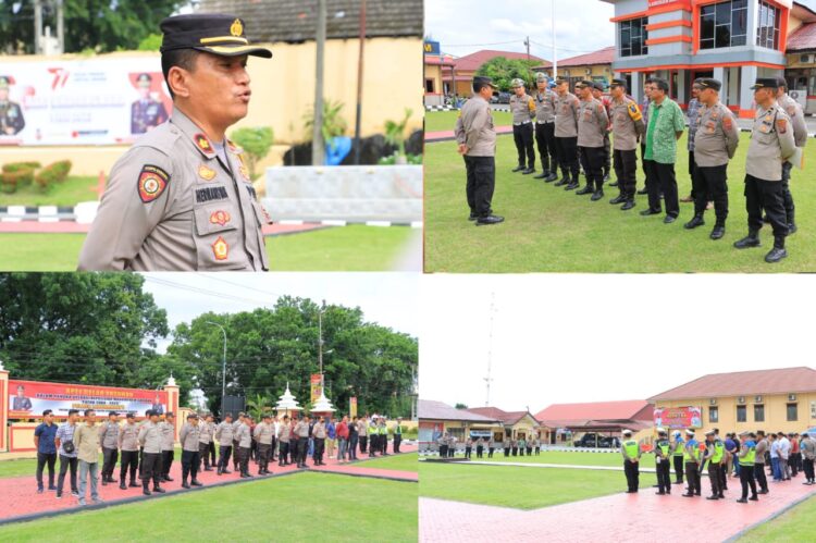 Polres Labuhanbatu siapkan pengamanan hari jadi Pemkab Labuhanbatu Utara ke-15 Tahun di Lapangan Apel Polres Labuhanbatu Jl. MH. Thamrin No.7 Rantauprapat Kab. Labuhanbatu. (20/07/2023).