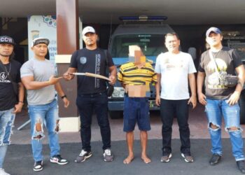 Polresta Manado Mengamankan Pelaku Kasus Penganiayaan Dengan Mengunakan Sajam yang terjadi di Desa Budo Kecamatan Wori sejak 2018.